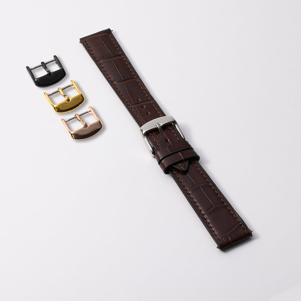 本牛革 ダークブラウン 【18mm】 誕生日プレゼントの為にプレミアムギフトウォッチ