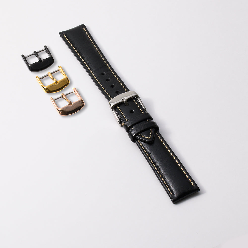 栃木レザー ブラック 【18mm】 誕生日プレゼントの為にプレミアムギフトウォッチ
