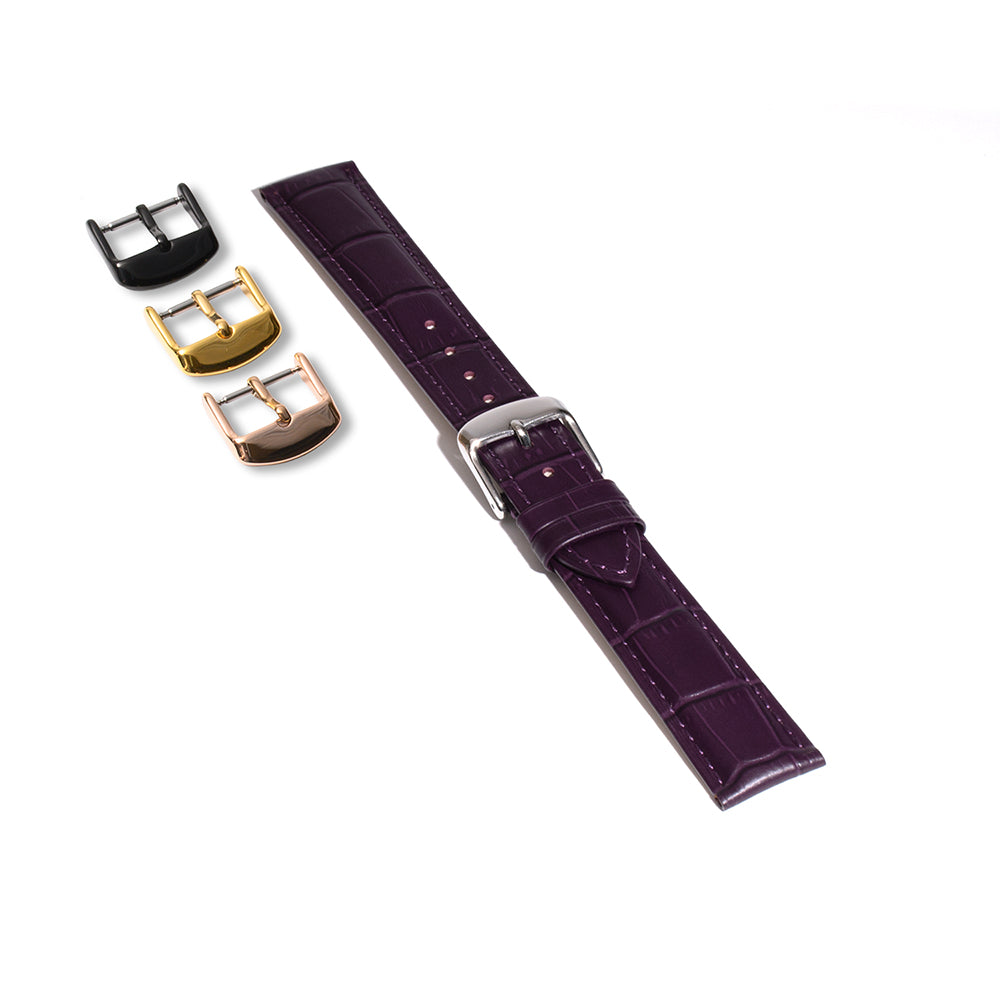 本牛革 パープル 【18mm】 誕生日プレゼントの為にプレミアムギフトウォッチ