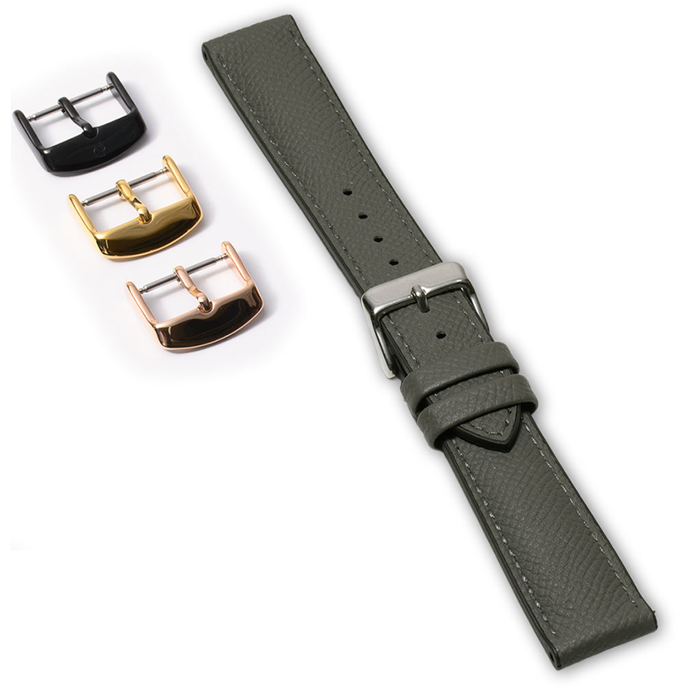 エンボスレザー×裏ラバー仕立て グレイ 【20mm】 誕生日プレゼントの為にプレミアムギフトウォッチ