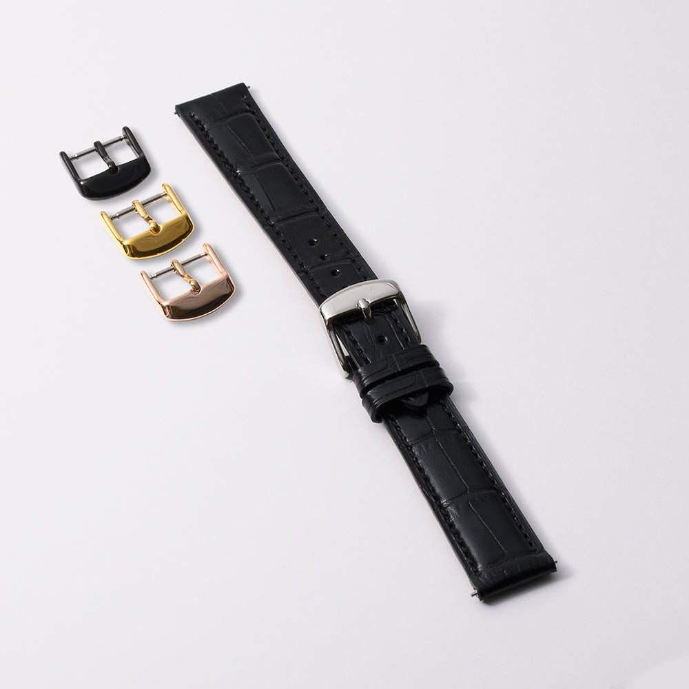 本牛革　ブラック 【18mm】　誕生日プレゼントの為にプレミアムギフトウォッチ