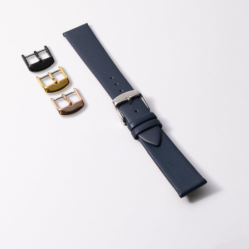 本牛革スリム　ネイビー 【18mm】　誕生日プレゼントの為にプレミアムギフトウォッチ