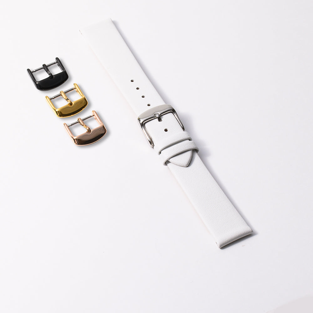 本牛革スリム　ホワイト 【18mm】　誕生日プレゼントの為にプレミアムギフトウォッチ