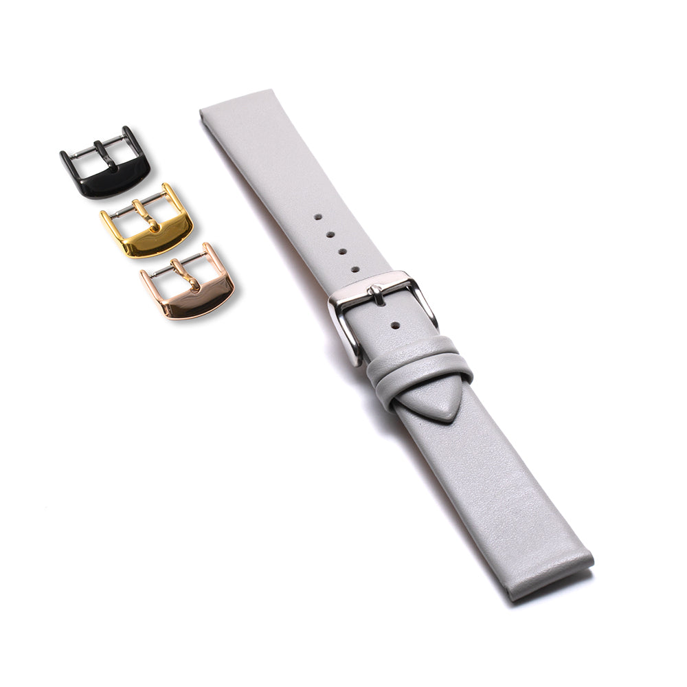 本牛革スリム　グレイ 【18mm】　誕生日プレゼントの為にプレミアムギフトウォッチ