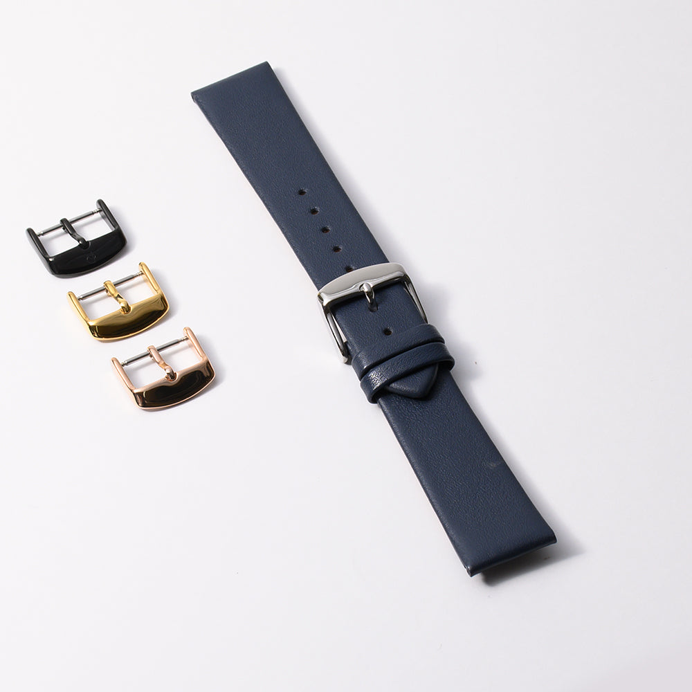 本牛革スリム　ネイビー 【20mm】　誕生日プレゼントの為にプレミアムギフトウォッチ