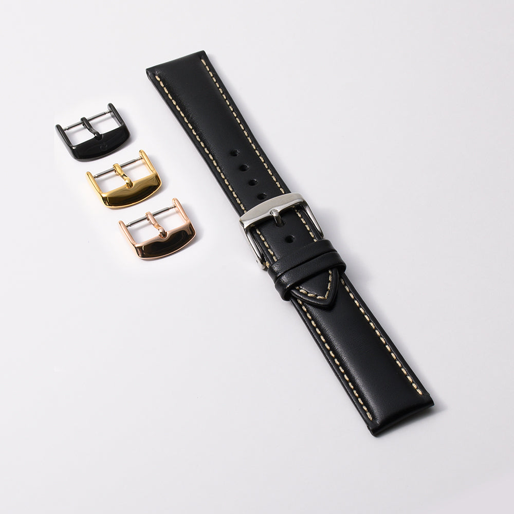 栃木レザー　ブラック 【20mm】　誕生日プレゼントの為にプレミアムギフトウォッチ