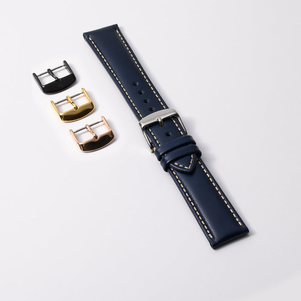 栃木レザー　ネイビー 【20mm】　誕生日プレゼントの為にプレミアムギフトウォッチ