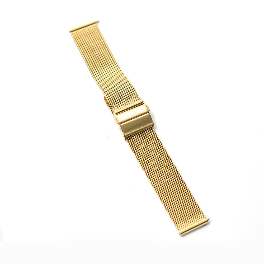 メッシュメタルブレス　ゴールド 【20mm】　誕生日プレゼントの為にプレミアムギフトウォッチ