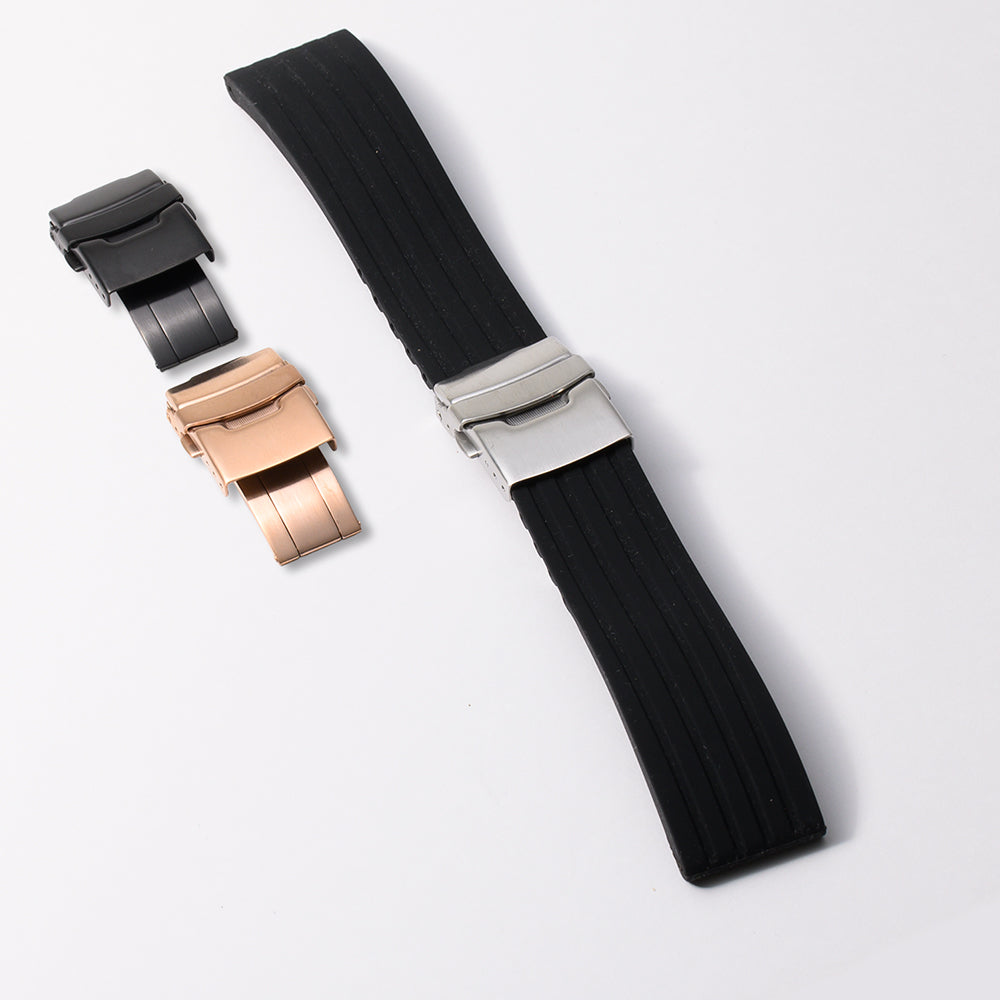 シリコンラバー　ブラック 【22mm】　誕生日プレゼントの為にプレミアムギフトウォッチ