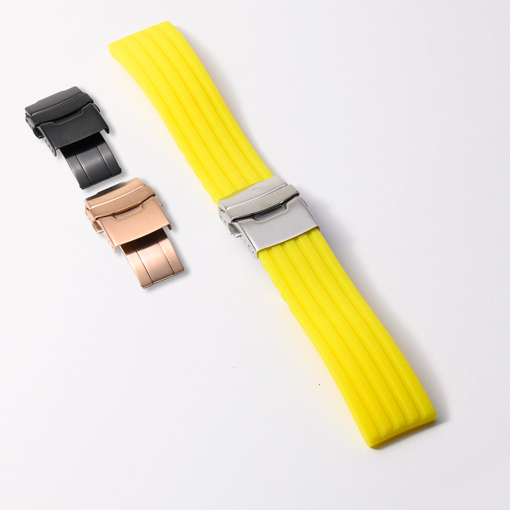 シリコンラバー　イエロー 【22mm】　誕生日プレゼントの為にプレミアムギフトウォッチ