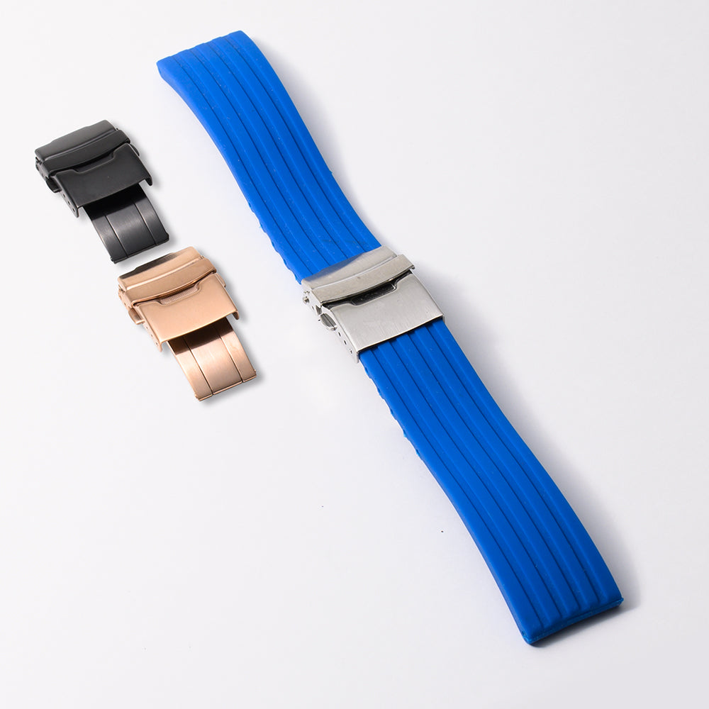 シリコンラバー　ブルー 【22mm】　誕生日プレゼントの為にプレミアムギフトウォッチ