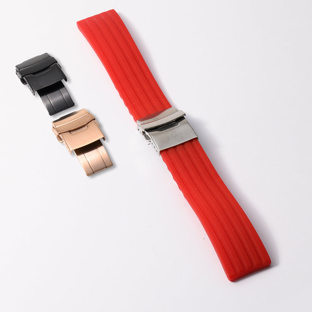 シリコンラバー　レッド 【22mm】　誕生日プレゼントの為にプレミアムギフトウォッチ